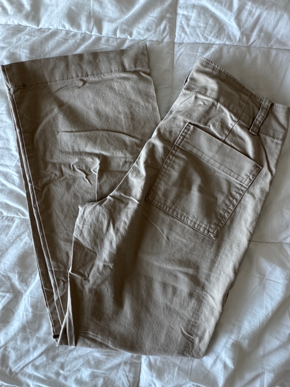 A New Day Khaki High Rise Cotton Straight Leg Pants Size 2